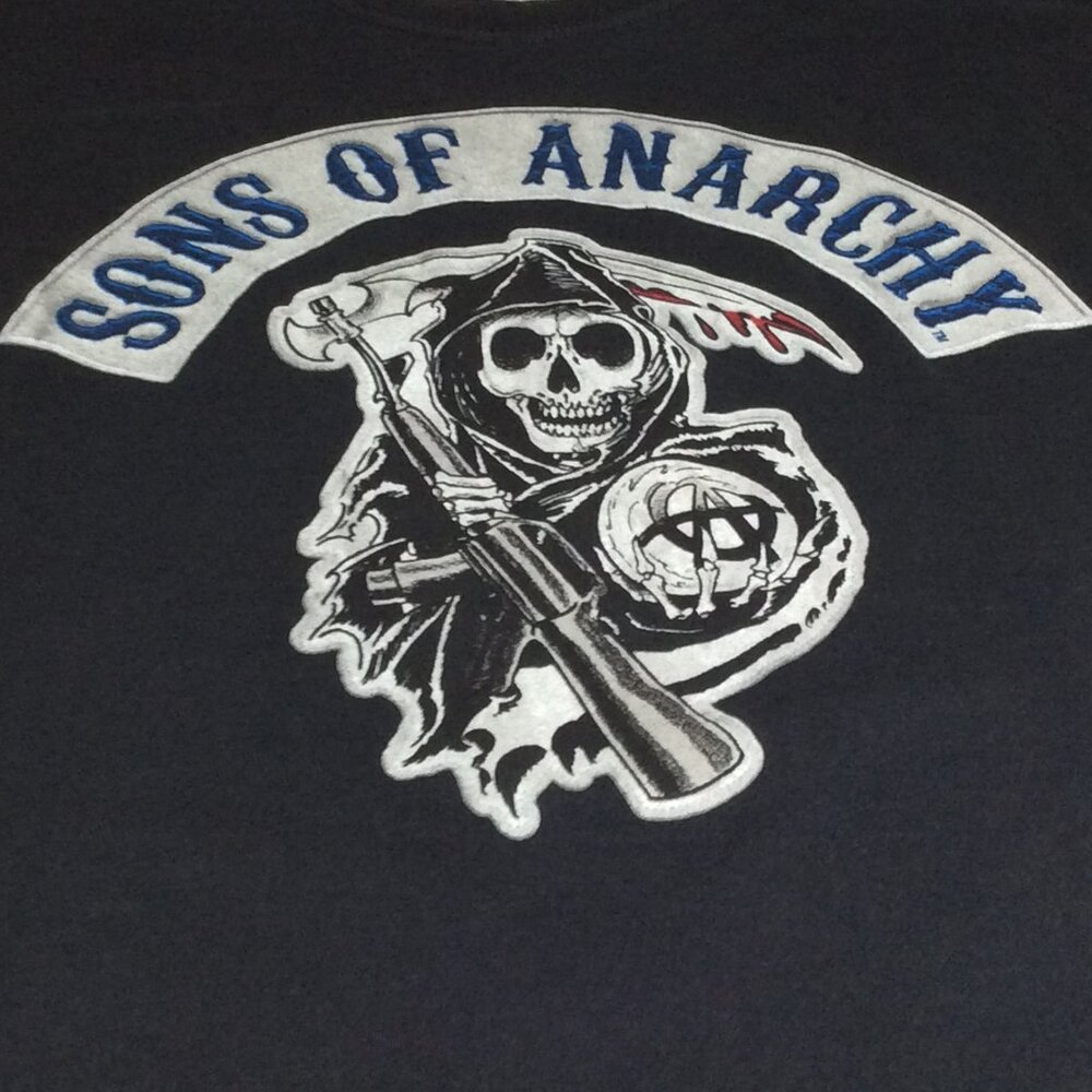 Son of Anarchy Men Black T-Shirt Short Sleeve Size L